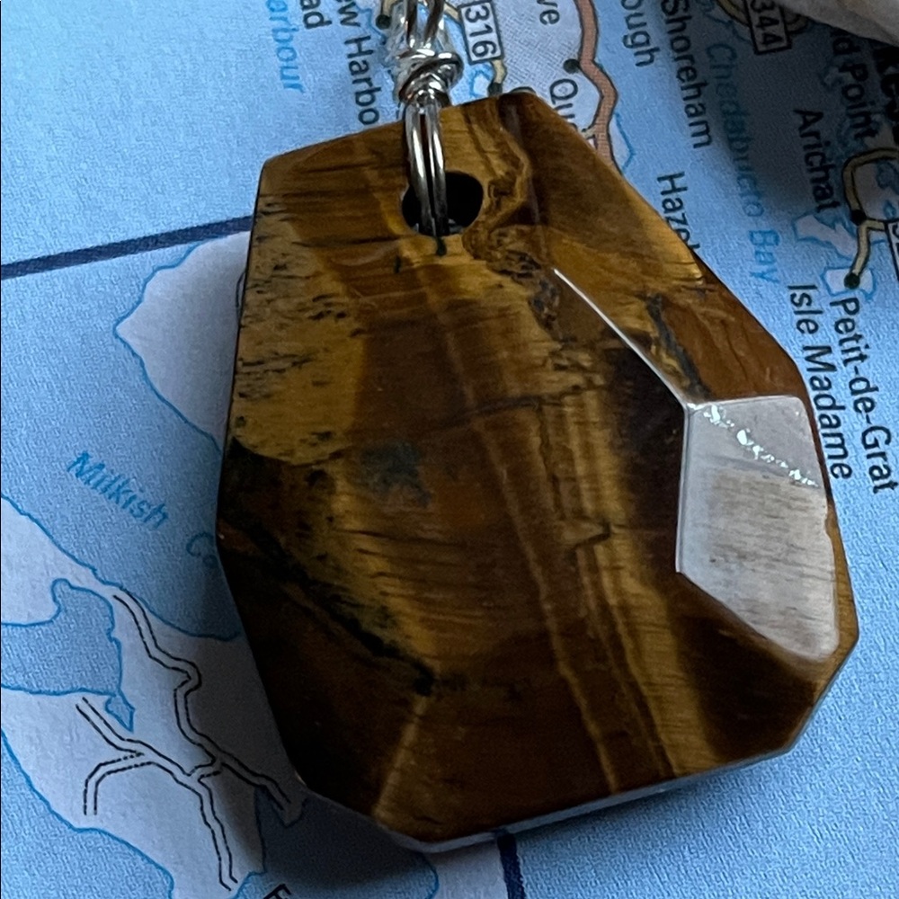 NWOT Tiger's Eye Pendant sterling bail - Picture 3 of 4